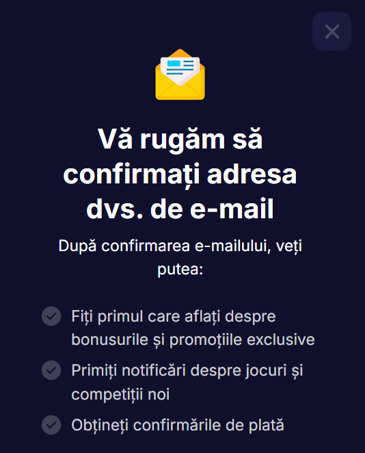 Confirmarea contului